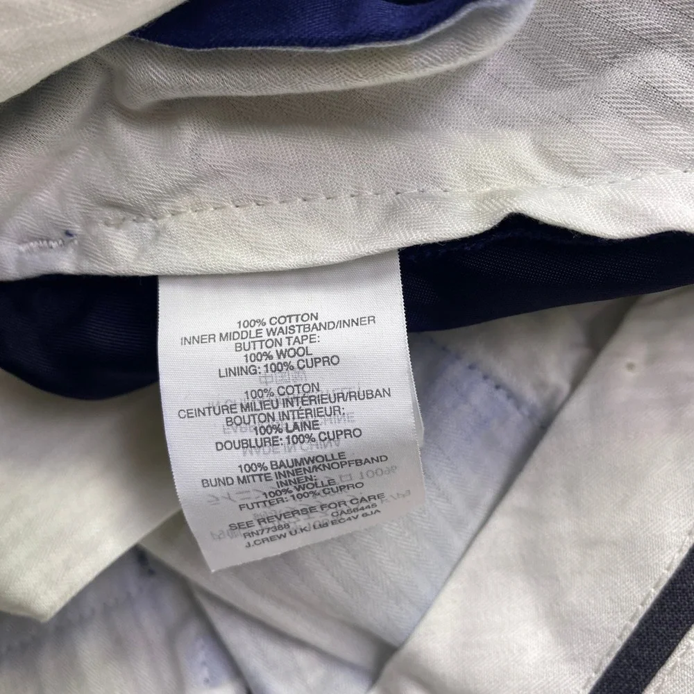 J.Crew Ludlow Slim Navy Blue Larusmiani Italian Cotton Dress Pants Sz 30